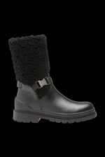 Black Bogner St. Moritz15A Mid-Calf Leather & Shearling Boots