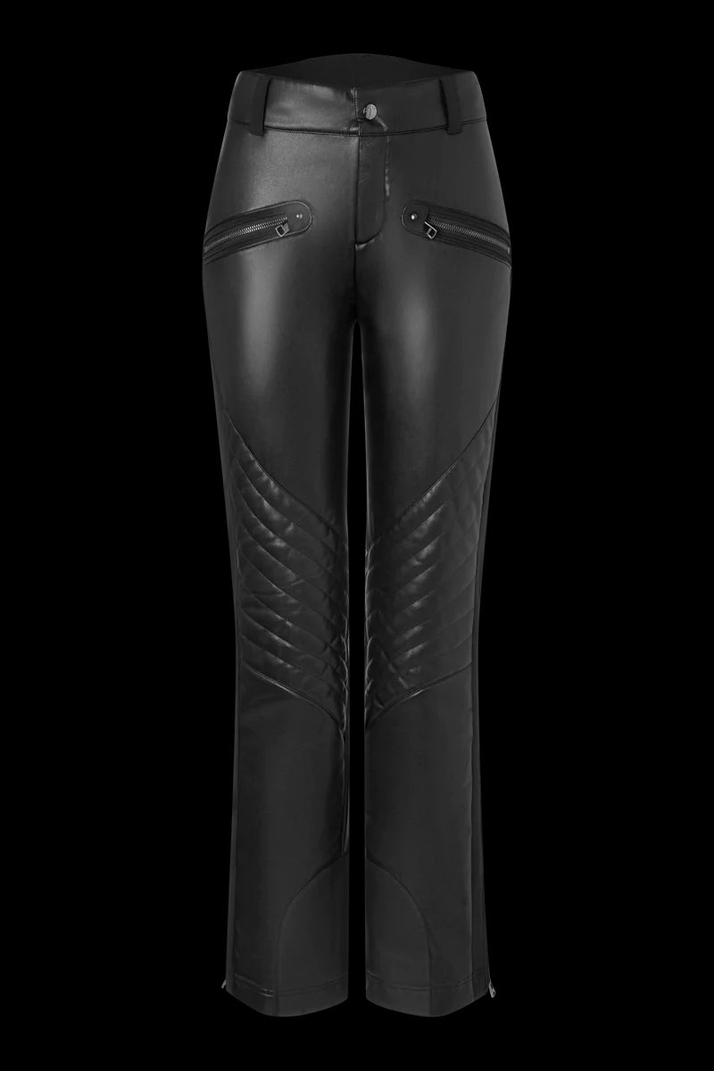 Black Bogner Women's Tory Sport Leather Ski Pants