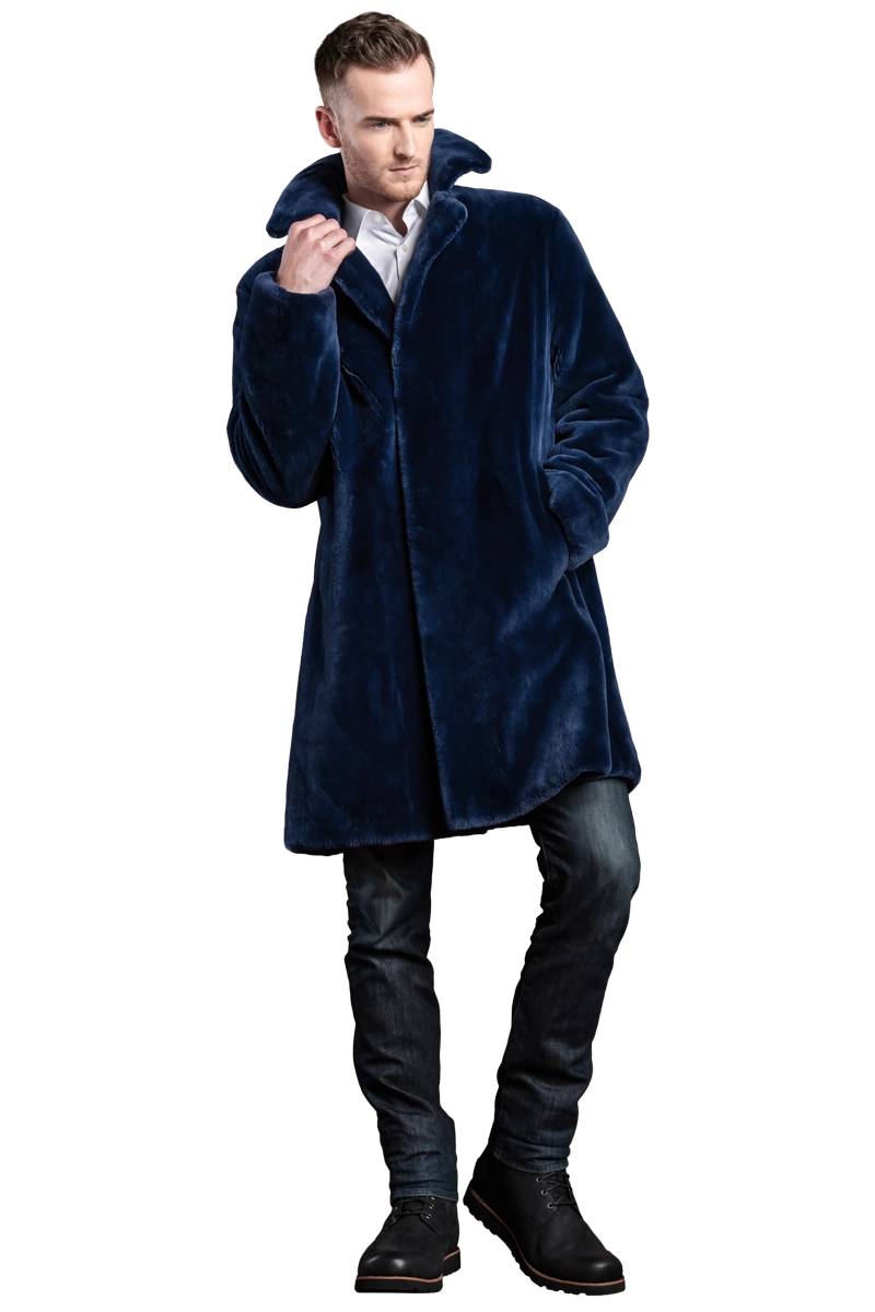 DenimBlue EM-EL The Hans Men's Sheared Mink Fur Coat