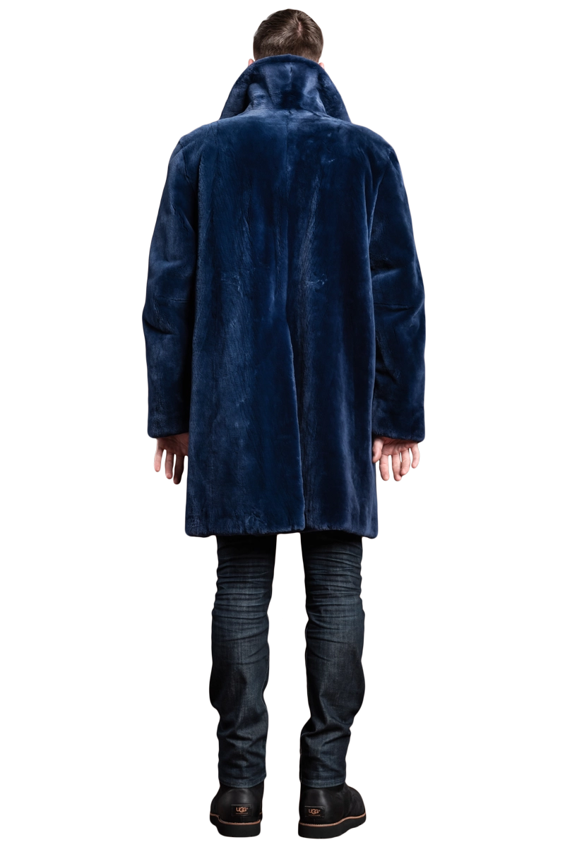 DenimBlue EM-EL The Hans Men's Sheared Mink Fur Coat