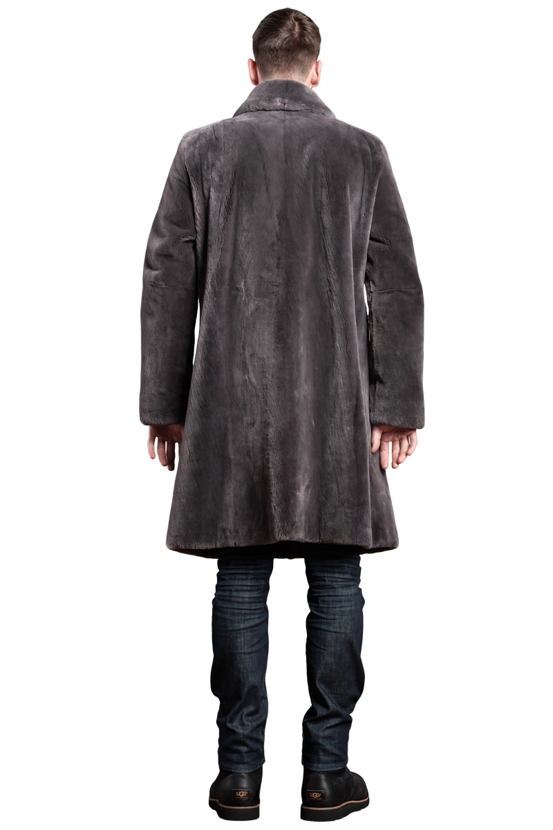 Gray EM-EL The Hans Men's Sheared Beaver Fur Coat