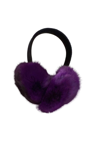 Purple Chinchilla Fur Earmuffs