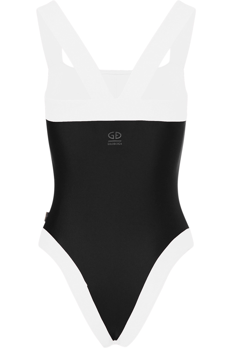 Black White Goldbergh Women's Hemera Bathing Suit Product Back View