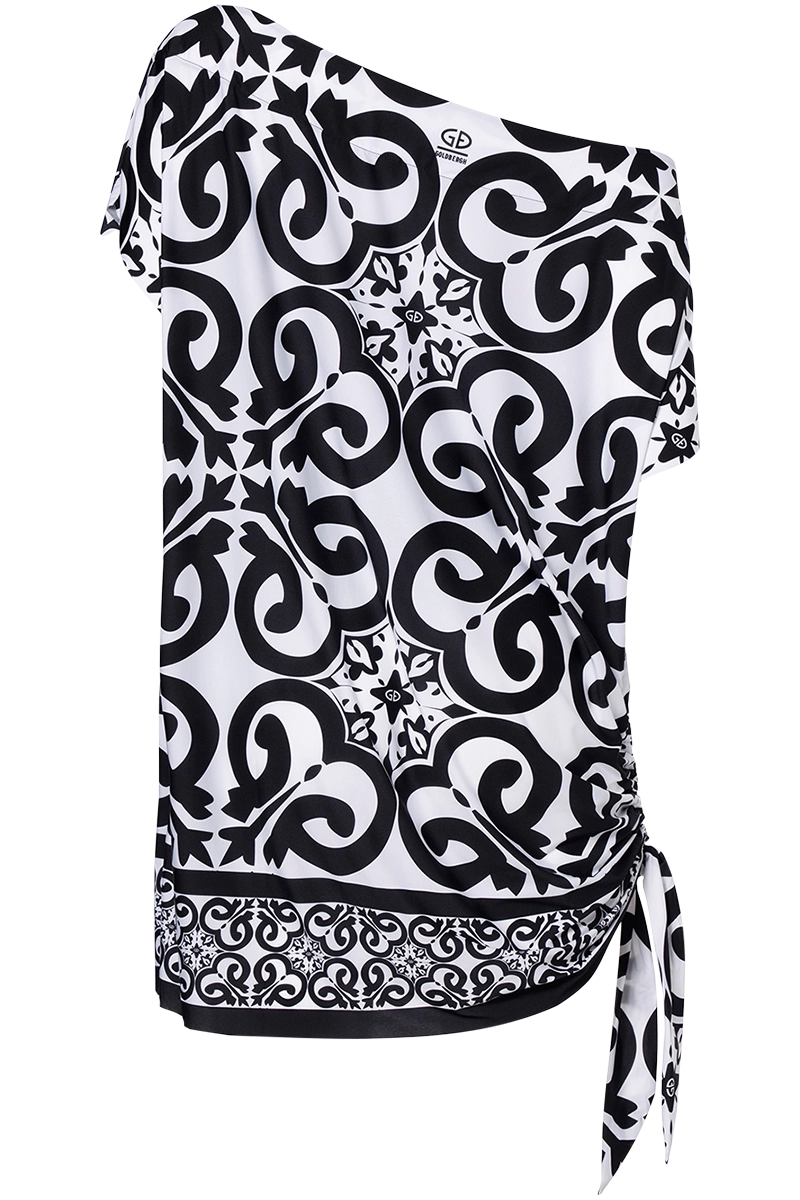 Black/White Goldbergh Women's Rosetta Dress Product Back View