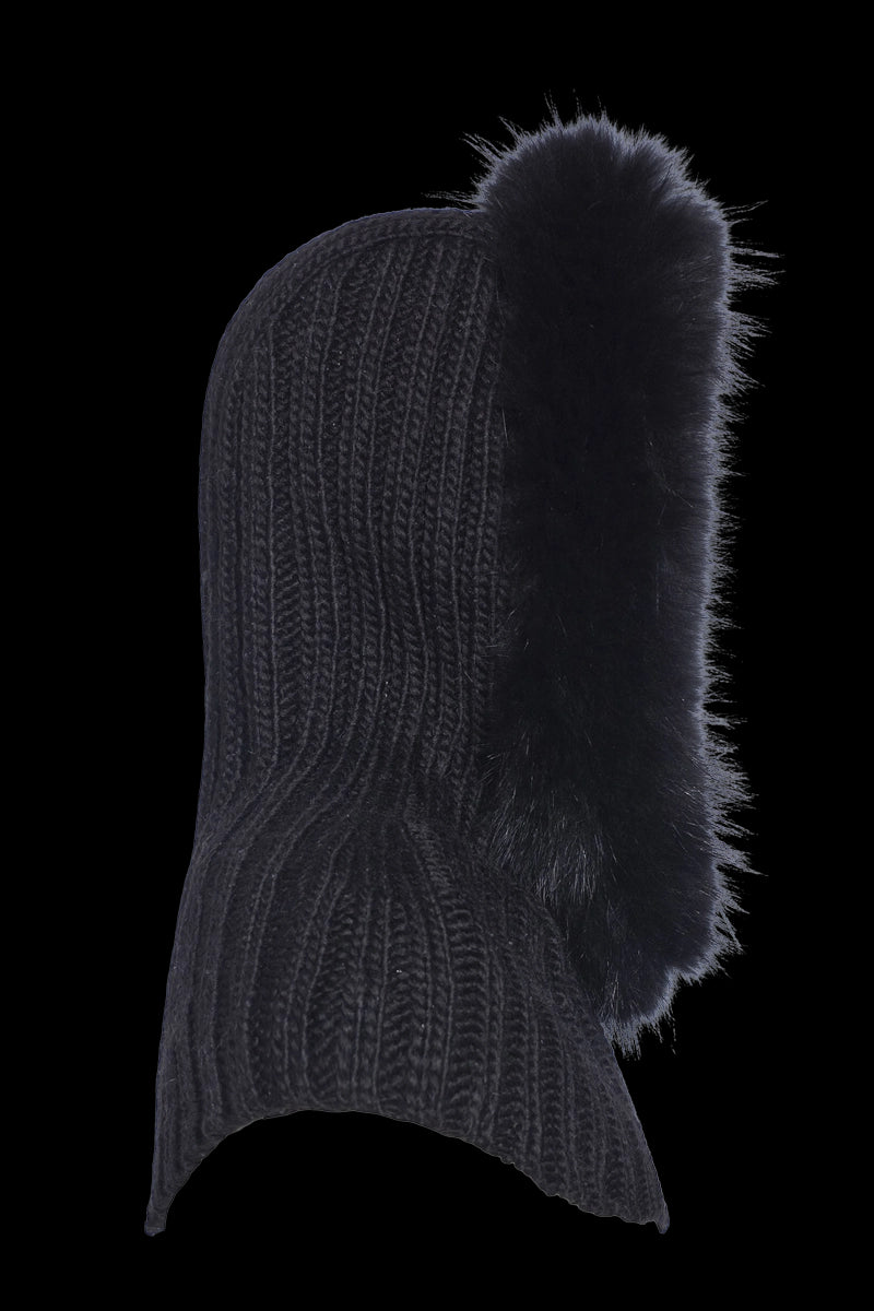 Black Goldbergh Women's Naomi Hooded Scarf - Fur Trimmed