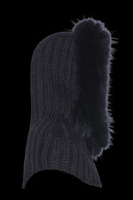 Black Goldbergh Women's Naomi Hooded Scarf - Fur Trimmed