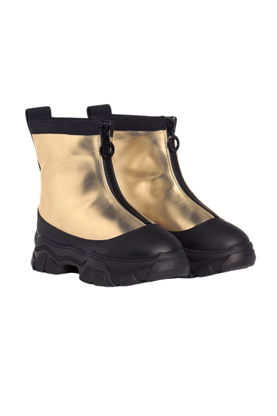 Stark Gold Zip-Up Snow Boots