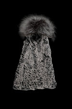 Gray EM-EL Rex Rabbit Slouch Fur Hat