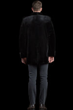 Black  EM-EL Men's Black Sheared Mink Fur Jacket