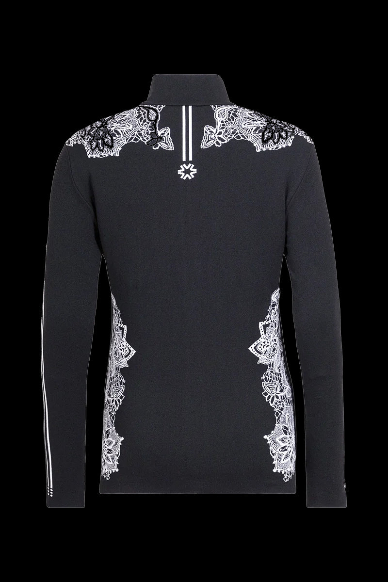 Black/White Newland Women's Ortensia Ski Lace Sweater