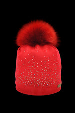 Red Norton Women's Northstar Strass Stone Merino Wool Hat