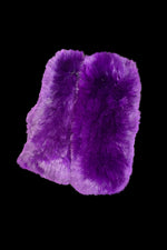 Purple EM-EL Knitted Fingerless Rex Rabbit Fur Gloves