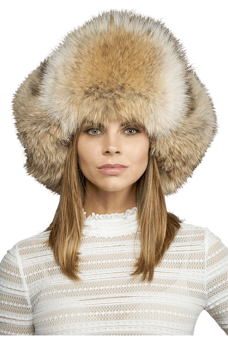 NaturalMulti Lenore Marshall Oversized Unisex Trapper Fur Hat