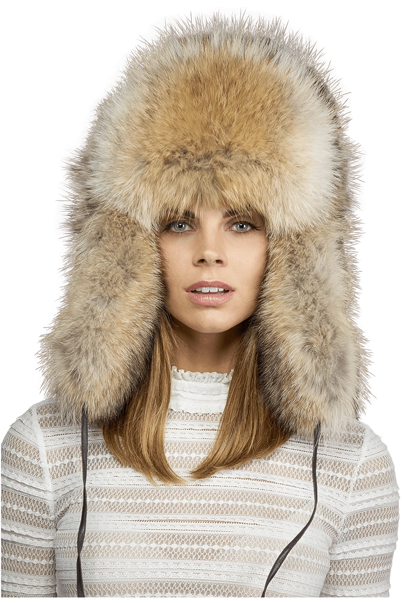 NaturalMulti Lenore Marshall Oversized Unisex Trapper Fur Hat