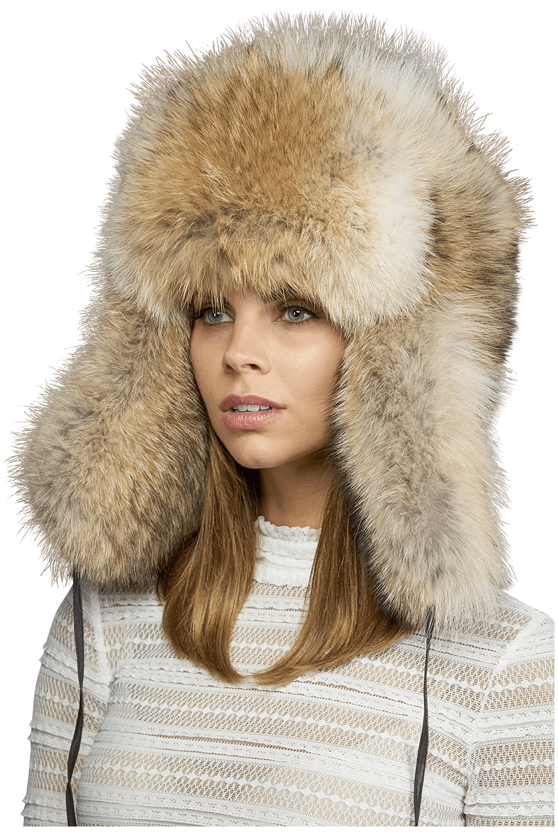 NaturalMulti Lenore Marshall Oversized Unisex Trapper Fur Hat