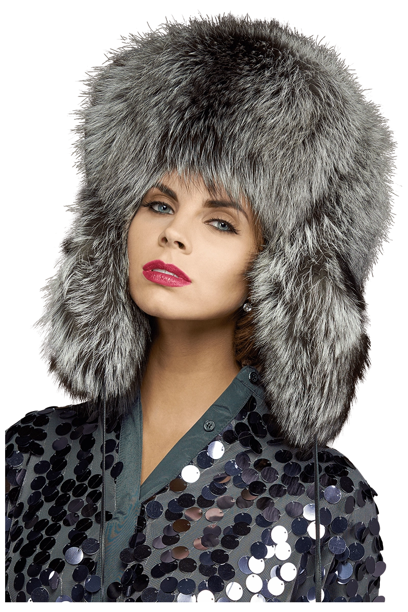 Gray Lenore Marshall Oversized Unisex Trapper Fur HatNaturalMulti Lenore Marshall Oversized Unisex Trapper Fur Hat