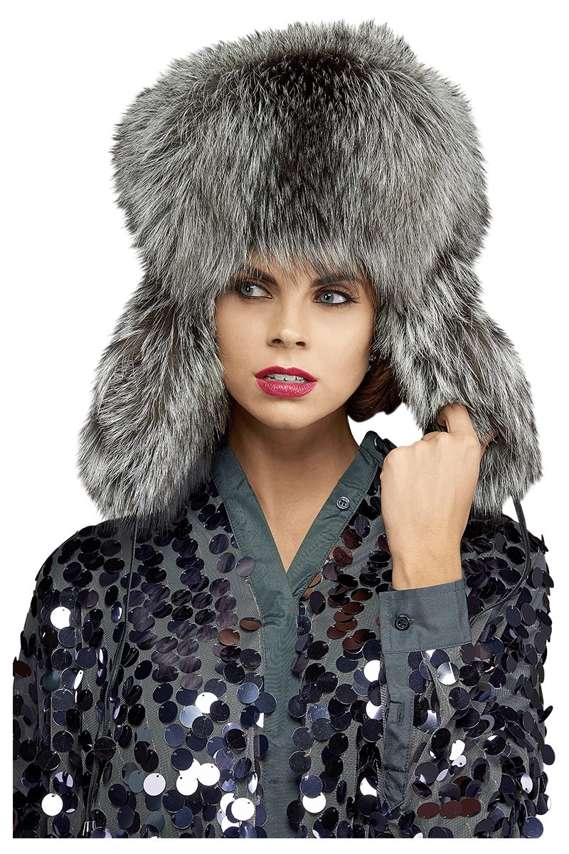 Gray Lenore Marshall Oversized Unisex Trapper Fur HatNaturalMulti Lenore Marshall Oversized Unisex Trapper Fur Hat