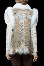 NaturalMulti Zandra Rhodes American Lynx and Fox Fur Vest