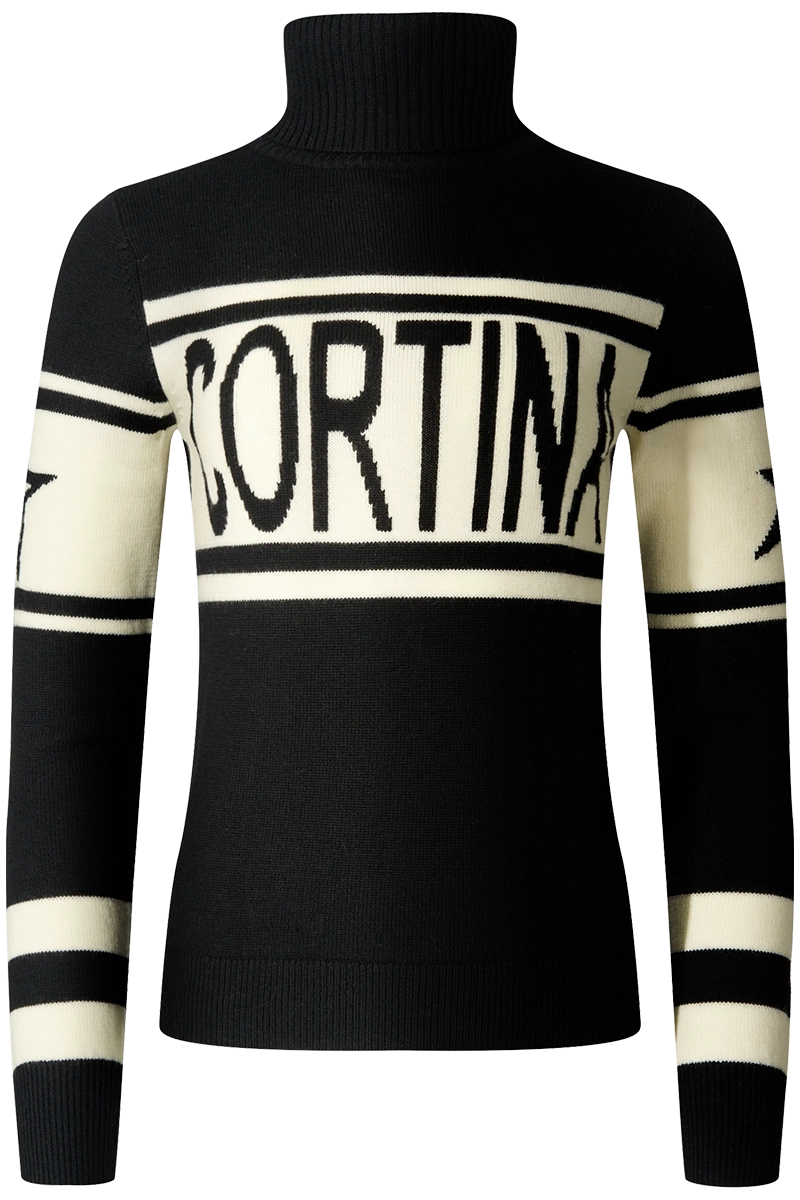 Black Perfect Moment Women's Cortina Schild Merino Wool Ski Sweater Product Zoomed View