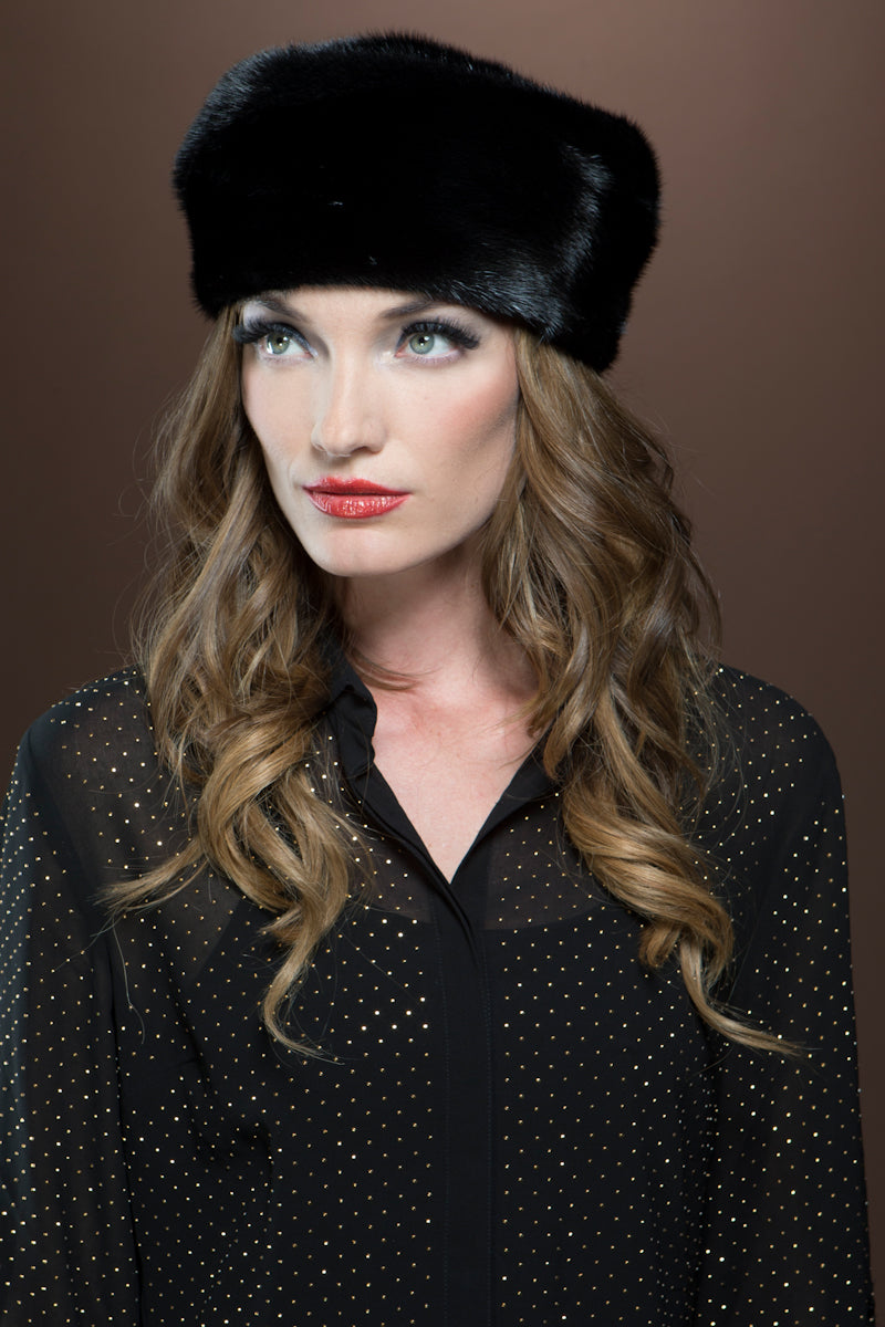 Ranch Lenore Marshall Fitted Profile Mink Fur Beret