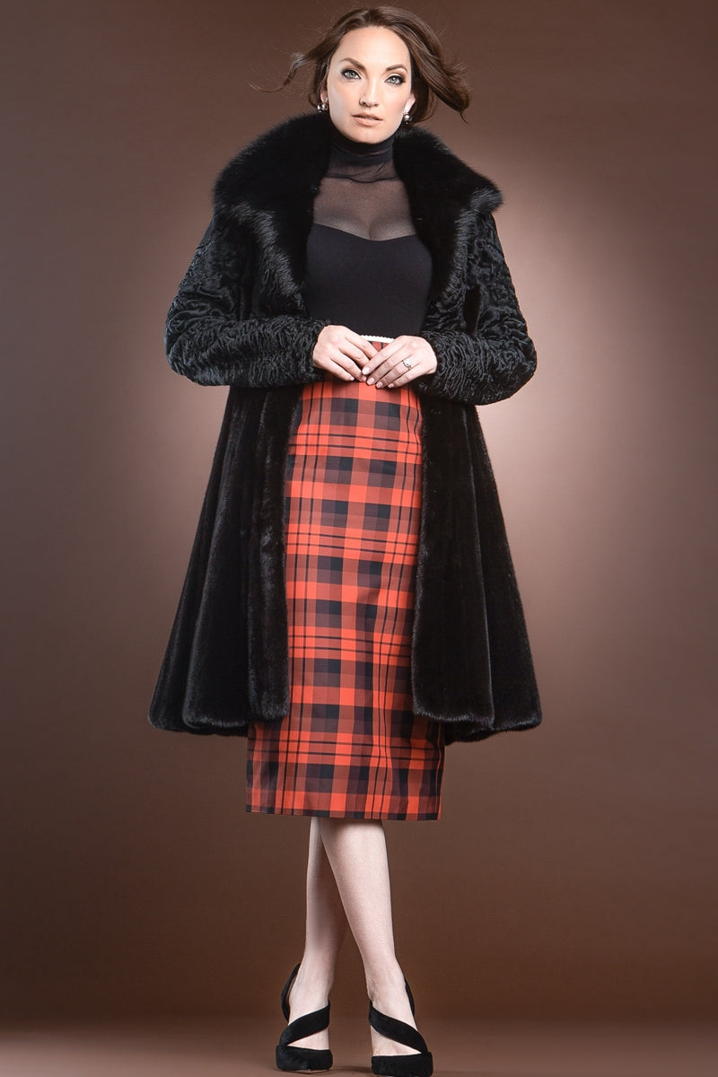 Zac Posen Sable - Lamb - Swing Mid Length Mink Fur Coat