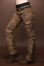 6 Bogner Gwenn Leather Python Print Ski Pants