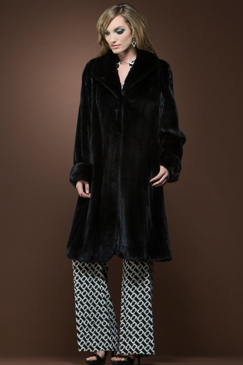 Ranch Mary McFadden Mink Flounce Mid-Length Fur Coat