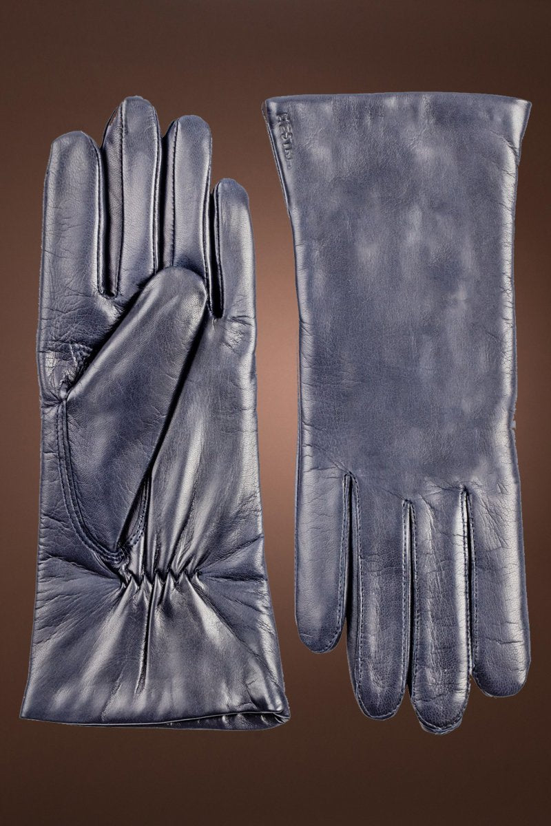 MidnightBlue Hestra Women's Ultra Navy Elisabeth Hairsheep Leather Gloves