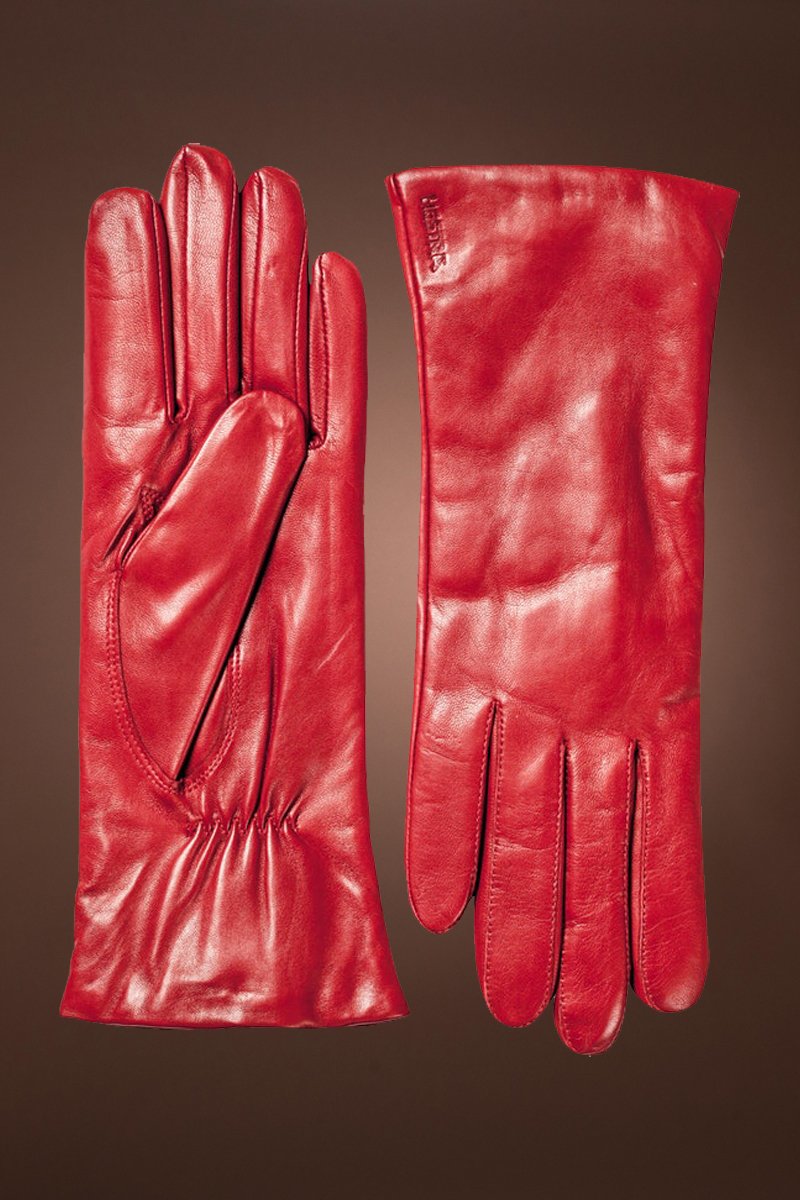 Red Hestra Women's Red Elisabeth Hairsheep Leather Gloves