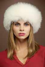 White EM-EL Fox Fur Headband