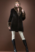 Ranch Zandra Rhodes Ranch Mink and Sable Mid-Length Fur Coat