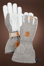 Gray Hestra Men's Army Leather Patrol Gauntlet Ski Gloves