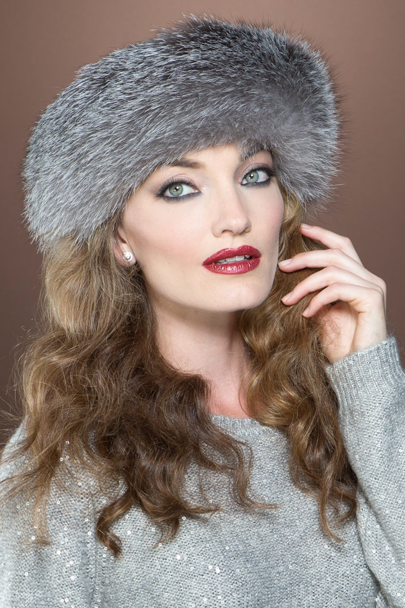  Gray EM-EL Fox Fur Headband