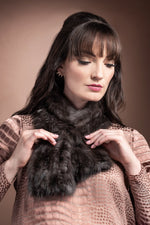 EM-EL Women's Pull Through Natural Russian Sable Fur Scarf