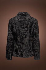 Black Zandra Rhodes Swakara Blazer Fur Jacket