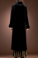 Black EM-EL Reversible Sheared and Long Haired Mink Fur Coat