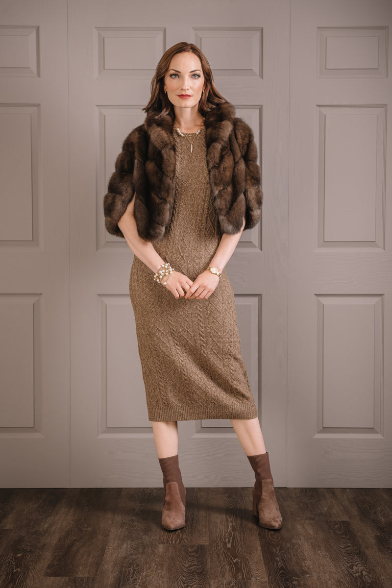 Brown EM-EL Russian Sable Fur Cape