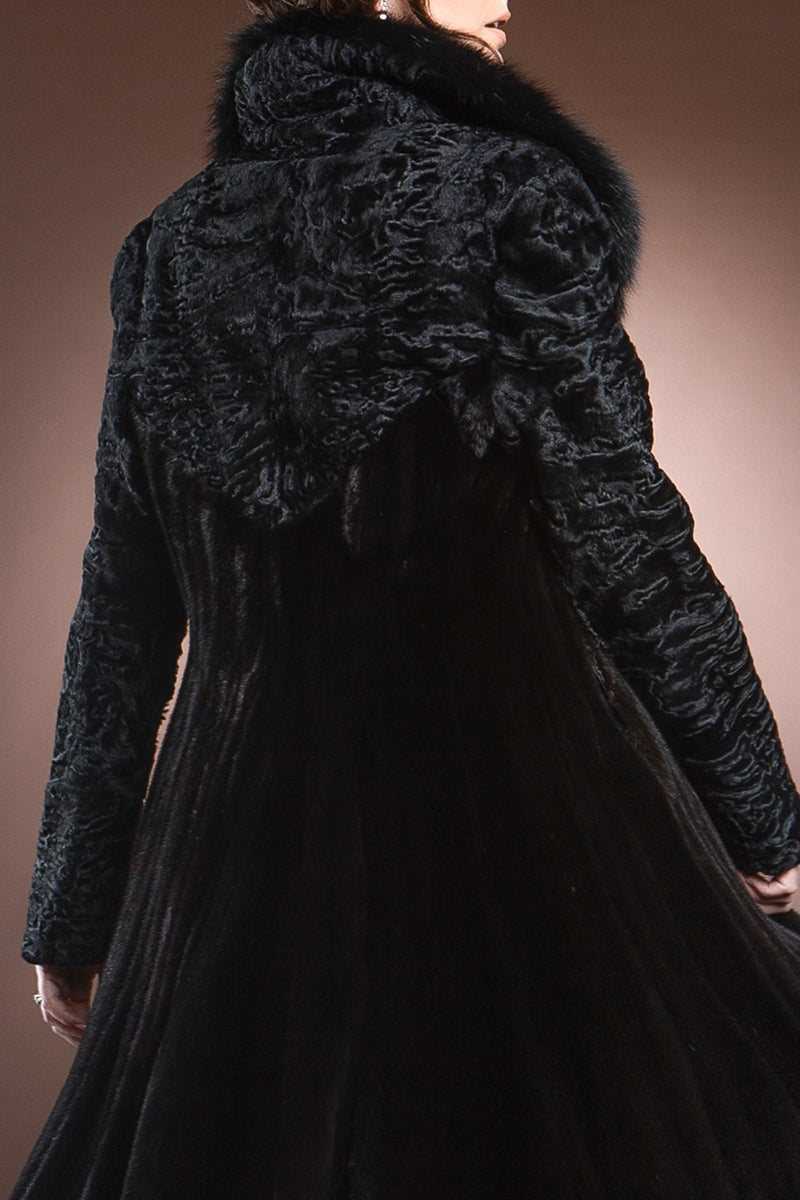 Zac Posen Sable - Lamb - Swing Mid Length Mink Fur Coat