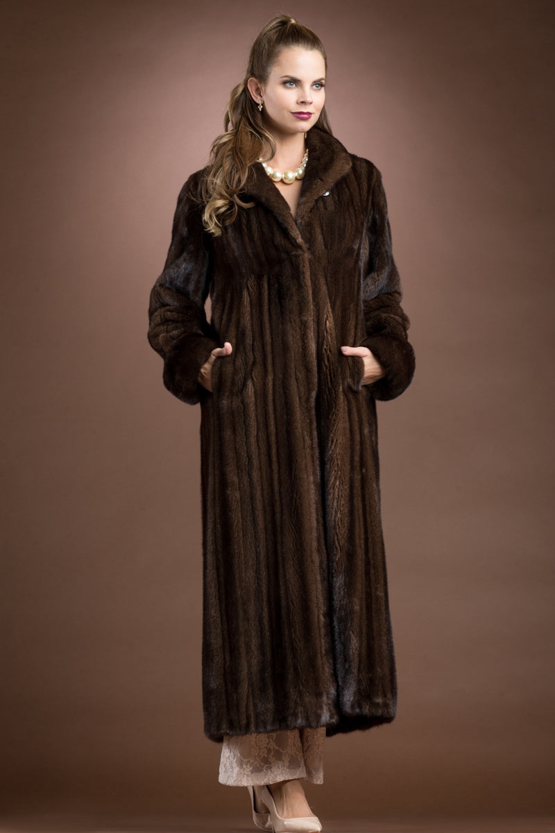  EM-EL Mahogany Mink Fur Coat