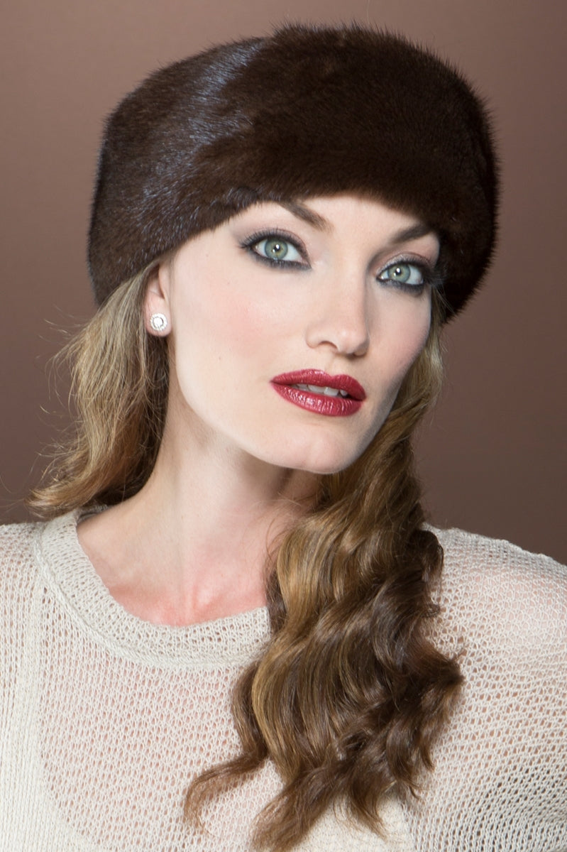 Mahogany Lenore Marshall Classic Mink Fur Headband