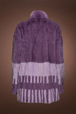 Purple Two Purples Piano Key Mink Fur Jacket