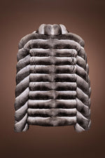 Anamoda Horizontal Chinchilla Fur Jacket - Diagonal Sleeves