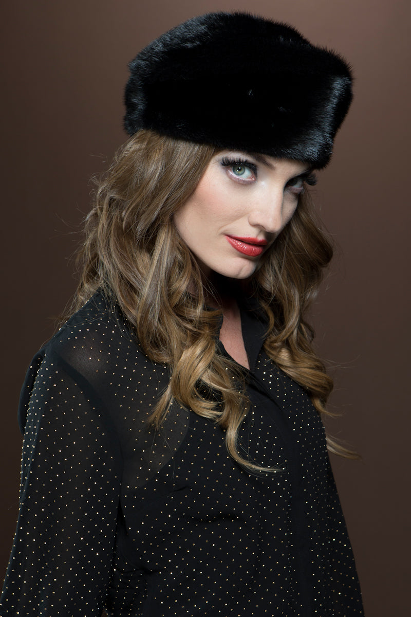 Ranch Lenore Marshall Fitted Profile Mink Fur Beret