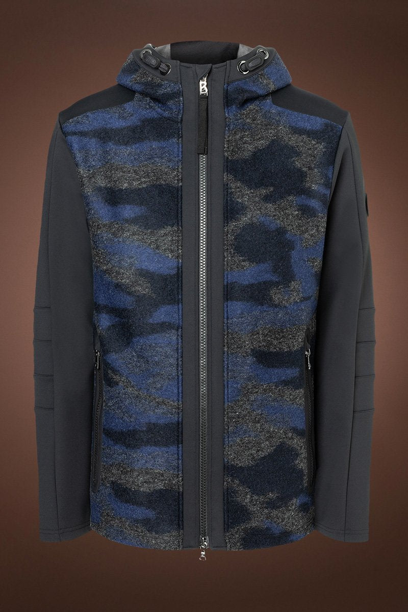 NavyBlue Bogner Men's Nojan Hyrbid Camo Jacket
