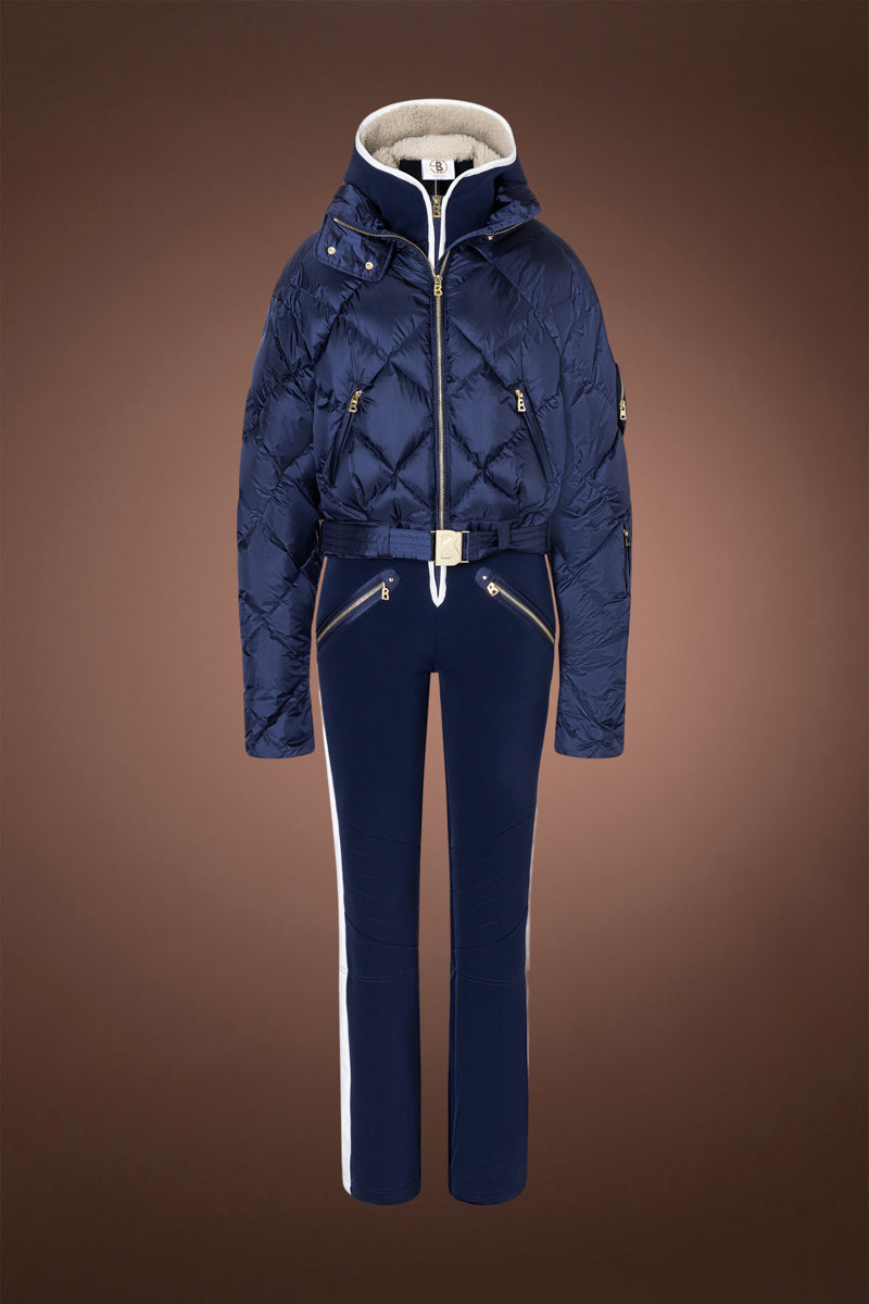 NavyBlue Bogner Women's Nuala Shearling & Down Ski Suit Combo