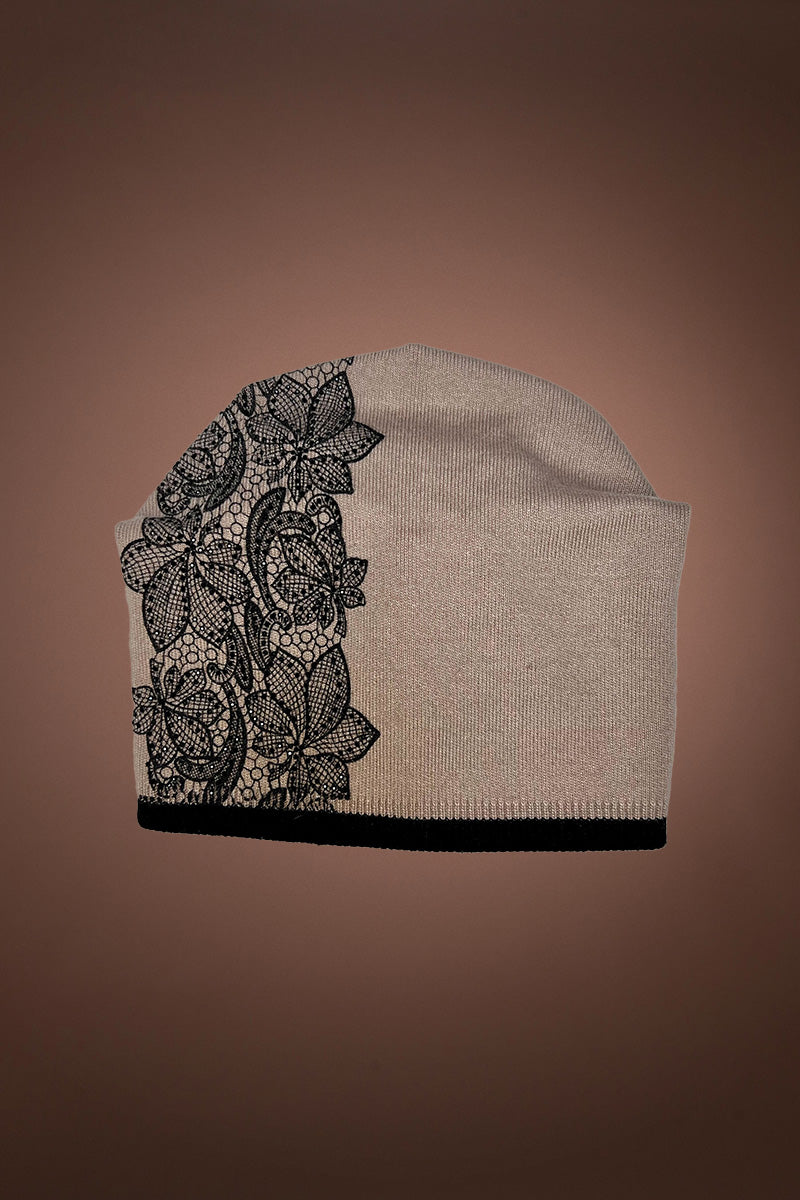 Blush EM-EL Sofia Embroidered Beanie Hat