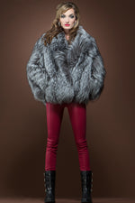 Gray Mary McFadden Fox Fur Jacket