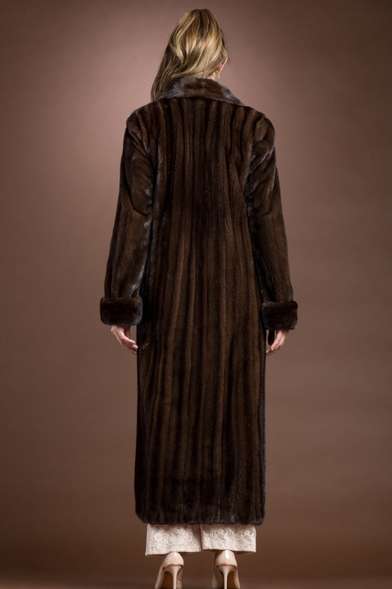  EM-EL Mahogany Mink Fur Coat