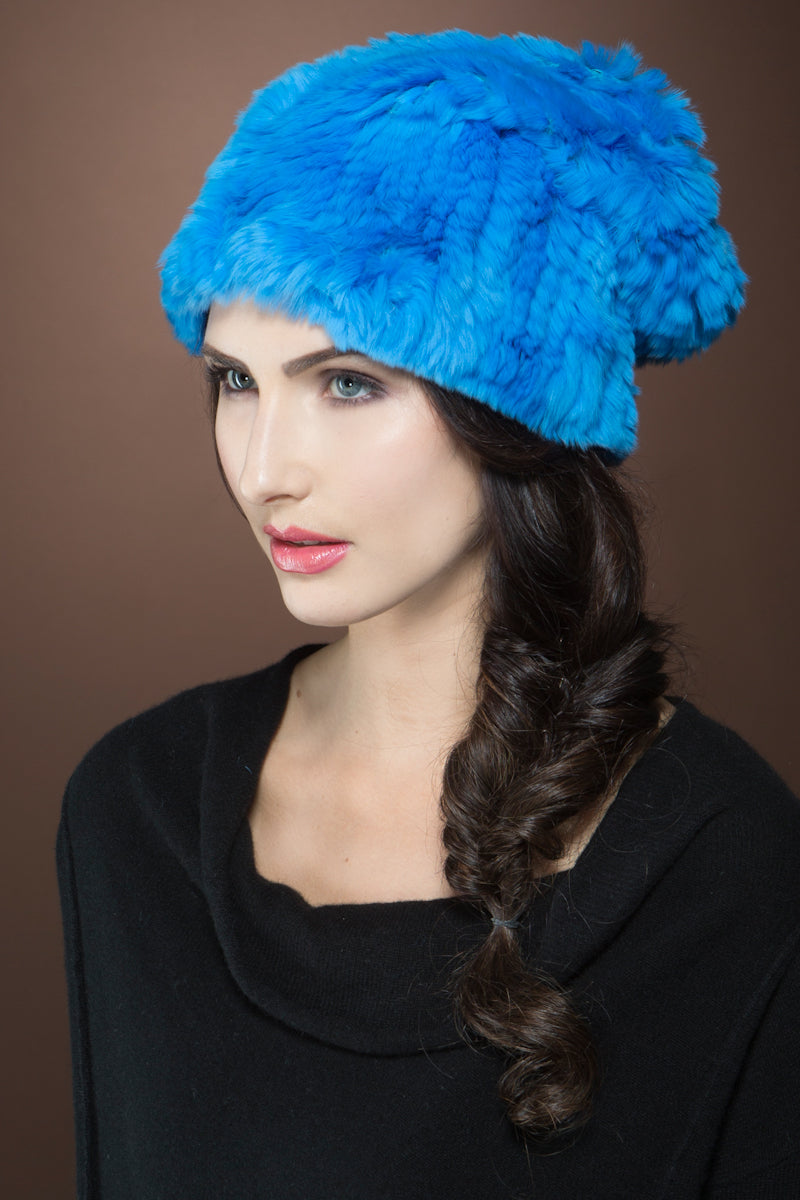 Luxury Winter Beanie For Women And Men Knitted Rabbit Hair