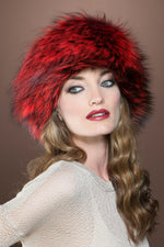 OSFM EM-EL Scarlet Silver Fox Fur Headband